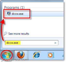 Käynnistä dccw Windows 7: n Käynnistä-valikosta