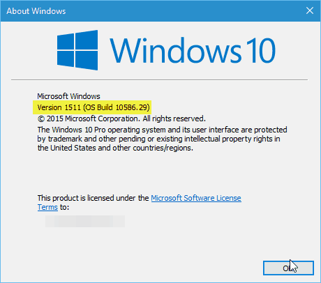Windows 10 -versio 10586.29