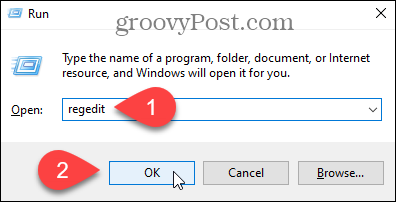 Avaa Windowsin rekisterieditori