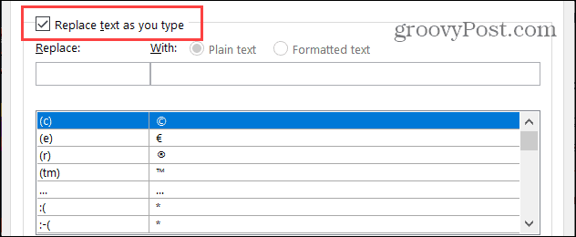Korvaa teksti kirjoittaessasi Wordiin Windowsissa