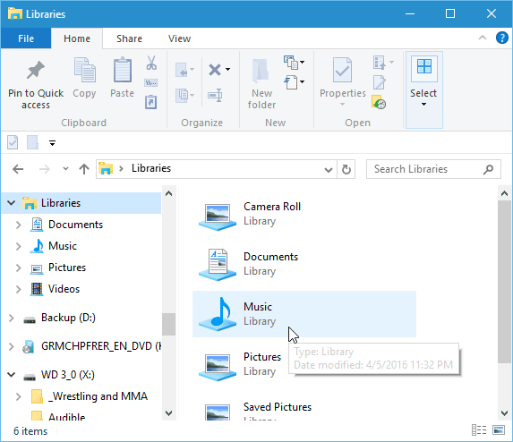 Windows 10 -vinkki: Saa kirjastot näkymään File Explorerissa