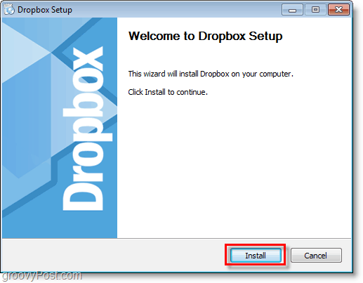 Dropbox-kuvakaappaus - aloita pudotuslaatikon asennus / asennus