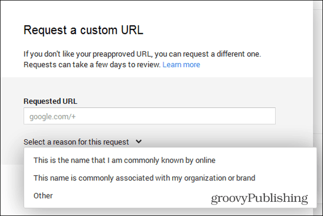 google mukautettu URL-osoite pyytää eri syitä