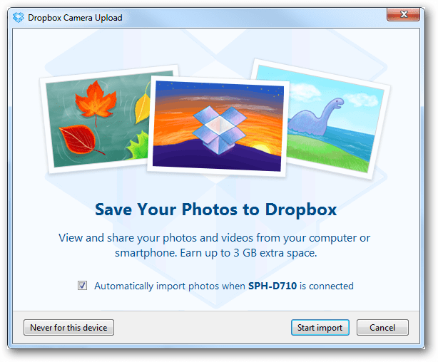Poista valokuvien automaattinen tallennus Dropboxiin käytöstä