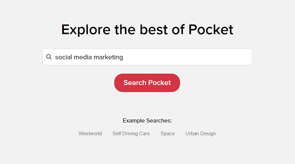 Pocket Explore ehdottaa sisältöä kiinnostuksen kohteidesi mukaan.