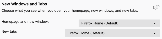 Firefox Uusi Windows ja välilehdet