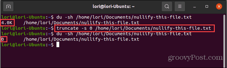 Katkaise-komennon käyttäminen Linuxissa