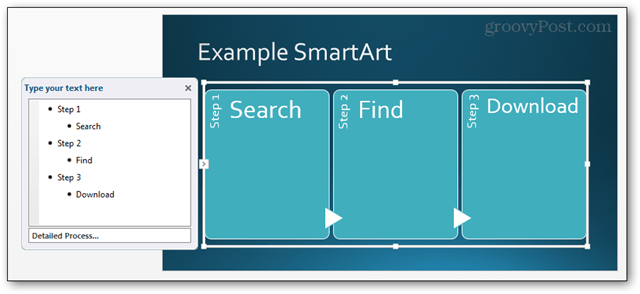 Tee PowerPoint-esityksiä Rock SmartArt -sovelluksella