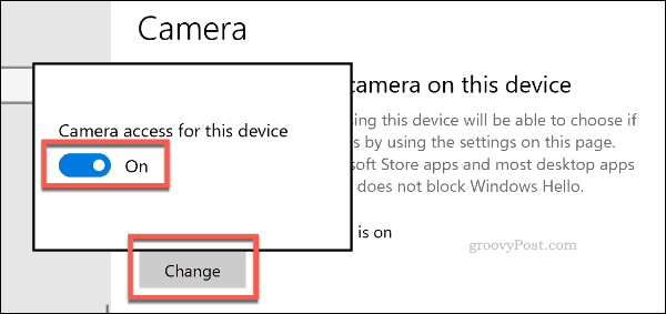 Kameran käytön poistaminen käytöstä Windows 10: ssä