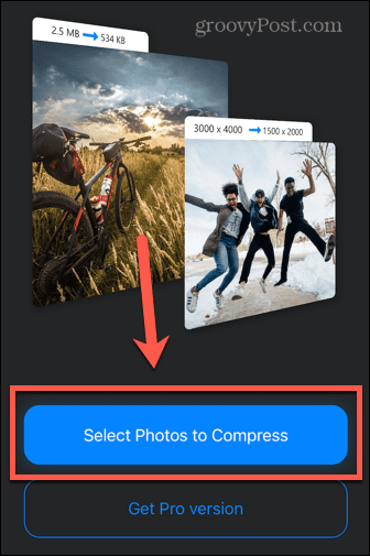 pakkaa kuvat -sovellus valitse valokuvat
