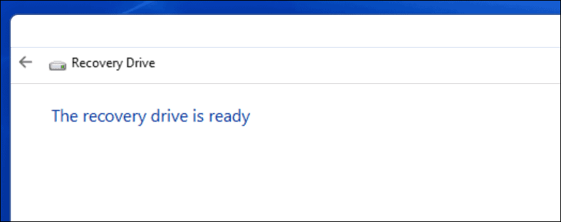 palautusasema on valmis Windows 11:lle