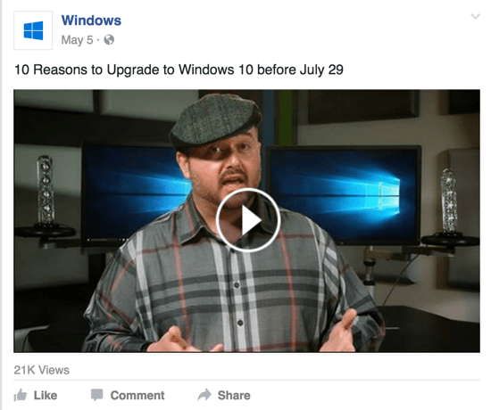 Windows facebook -video