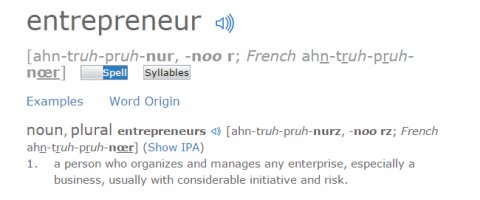 Sanan "yrittäjä" määritelmä on riskin idea. 