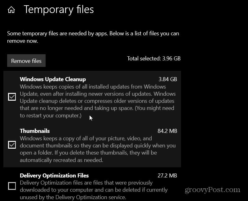 poista temp-tiedostot Windows 10