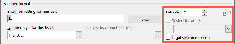 Lisää numeromuodon asetuksia