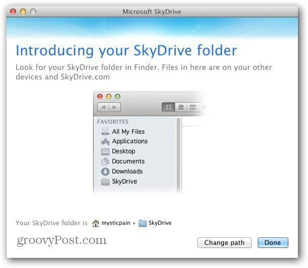 Mac SkyDrive-sijainti