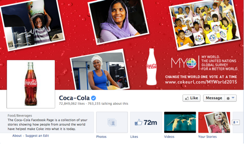coca cola facebook-sivu