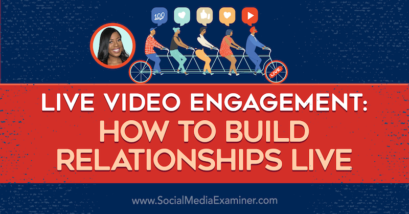 Live Video Engagement: Kuinka luoda suhteita Live -palveluun, jossa Janine Cummingsin oivalluksia sosiaalisen median markkinointipodcastissa.