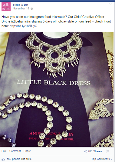 stella and dot facebook -viesti