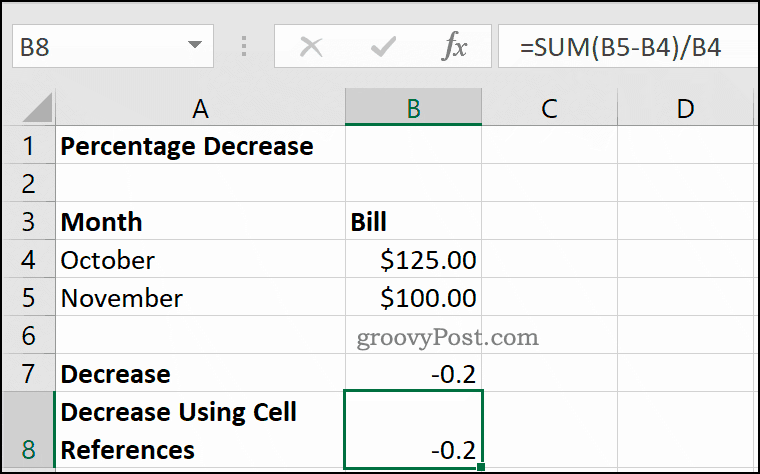 Esimerkki prosentuaalisista laskuista Microsoft Excel -sovelluksessa