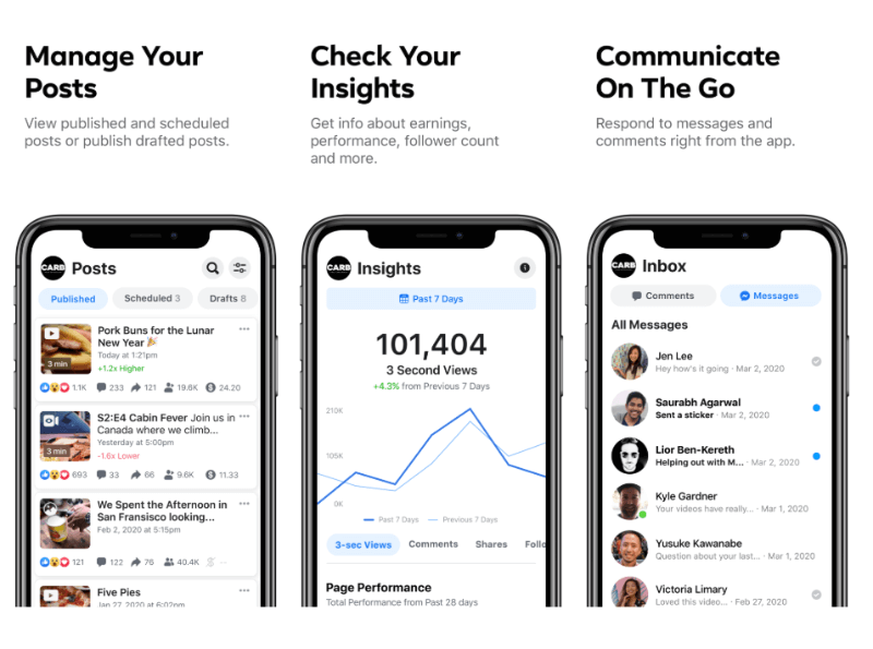Facebook lanseerasi uuden Creator Studio -mobiilisovelluksen iOS: lle ja Androidille. Creator Studio -työasemakeskuksen kumppani.