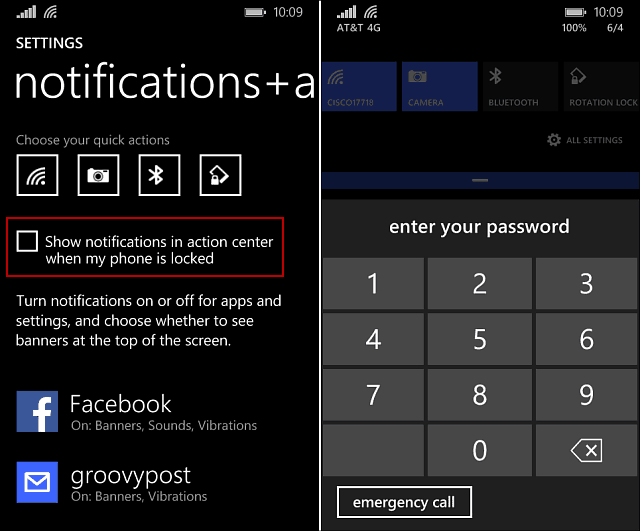 Windows Phone 8.1: Estä ihmisiä näkemästä ilmoituksia lukitusnäytössä