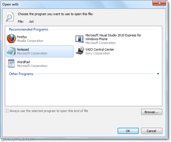 avoinna valikossa Windows 7: ssä
