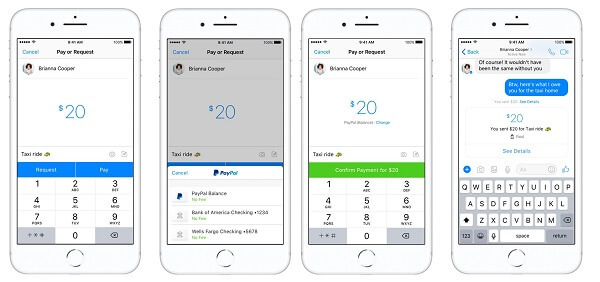 Facebook Messenger ja PayPal integroivat sovelluksen sisäiset vertaismaksut Yhdysvalloissa