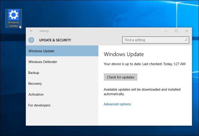 Windows Update -pikakuvake