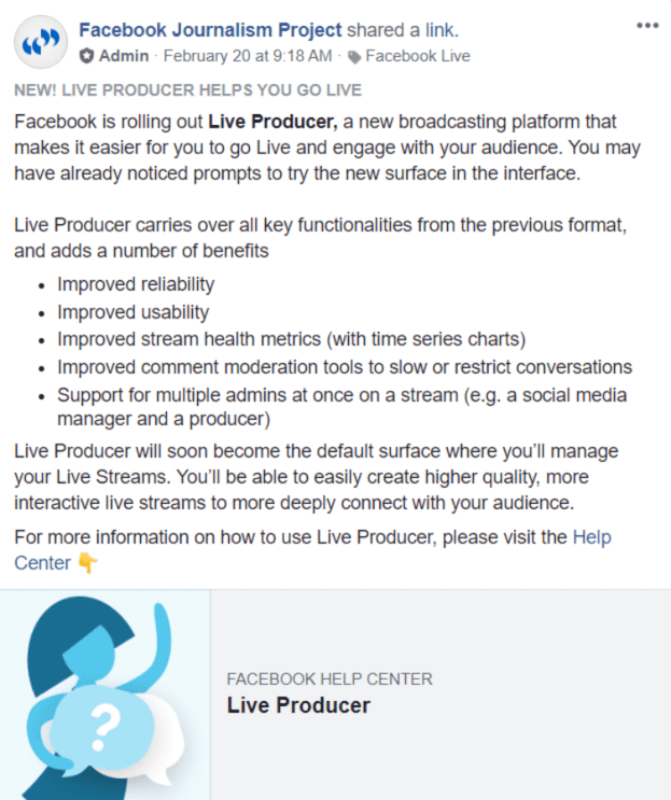 Facebook ottaa käyttöön Live Producerin ja tekee siitä oletuspinnan Live Streamin hallintaan.