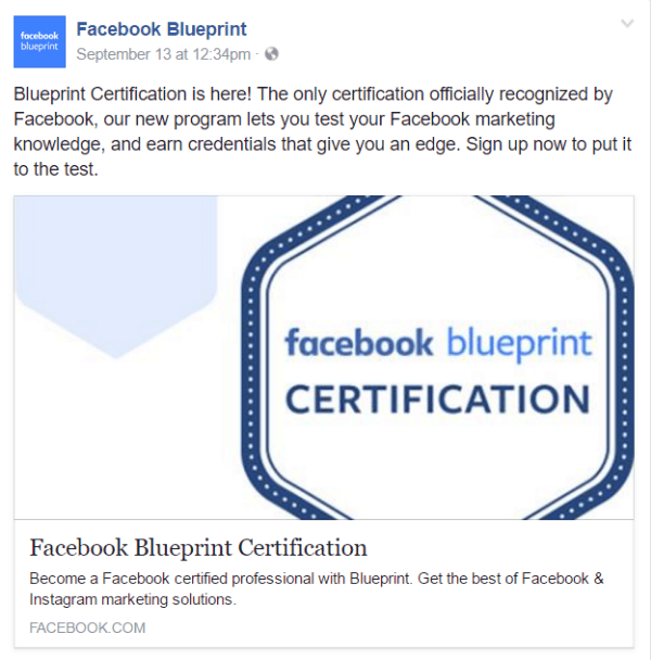 facebook-suunnitelman sertifiointi