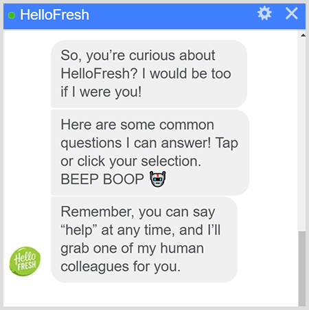 HelloFresh Messenger -robotti kertoo kuinka puhua ihmisen kanssa.