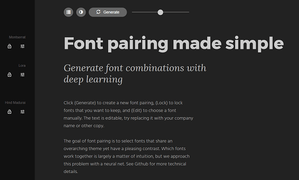 Löydä fonttien kontrastit Fontjoy.com-palvelun avulla.