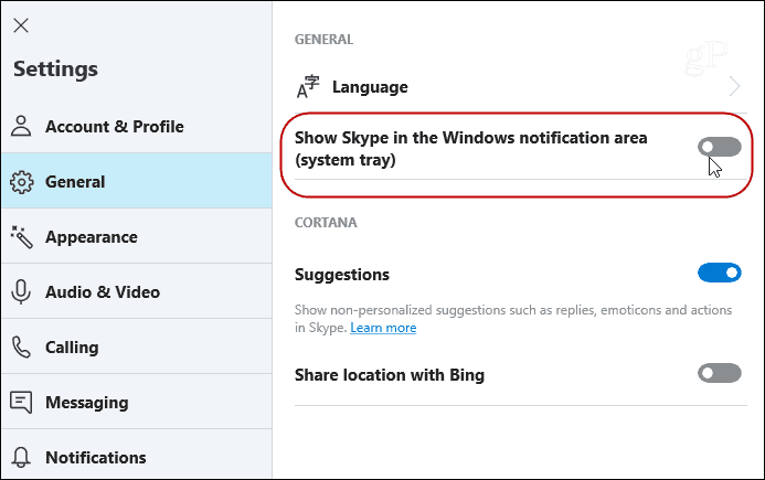 piilota Skype-kuvakkeet nykyaikaiset asetukset