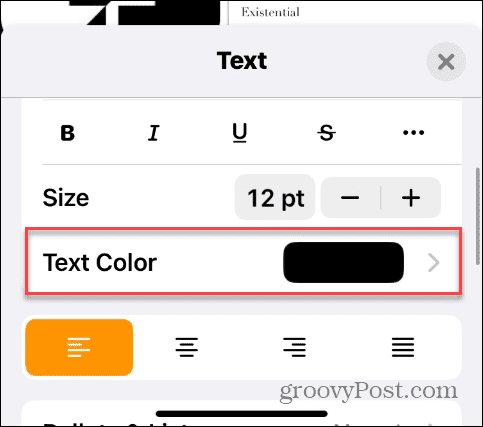 Muuta tekstin väriä iPhonessa