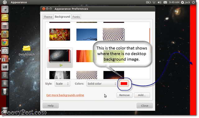 Kuinka muuttaa taustakuvan taustaa Ubuntussa