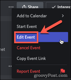 Tapahtuman muokkaaminen Discordissa
