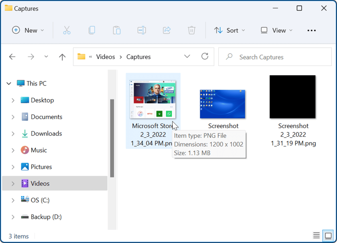 videokaappauskansio ota kuvakaappaus Windows 11:ssä