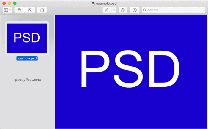 PSD-tiedoston avaaminen macOS-sovelluksessa