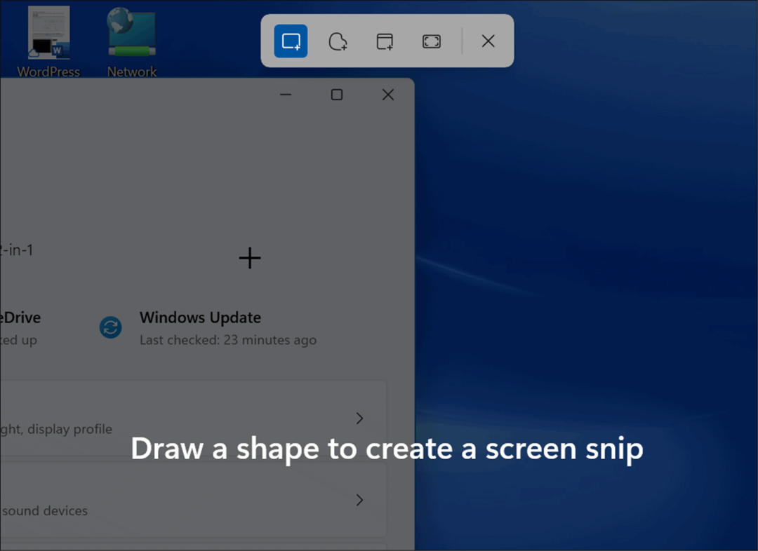 Snipping-työkalu Windows 11