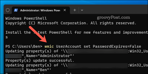 Aseta salasanan vanheneminen kaikille paikallisille tileille Windows 11:ssä