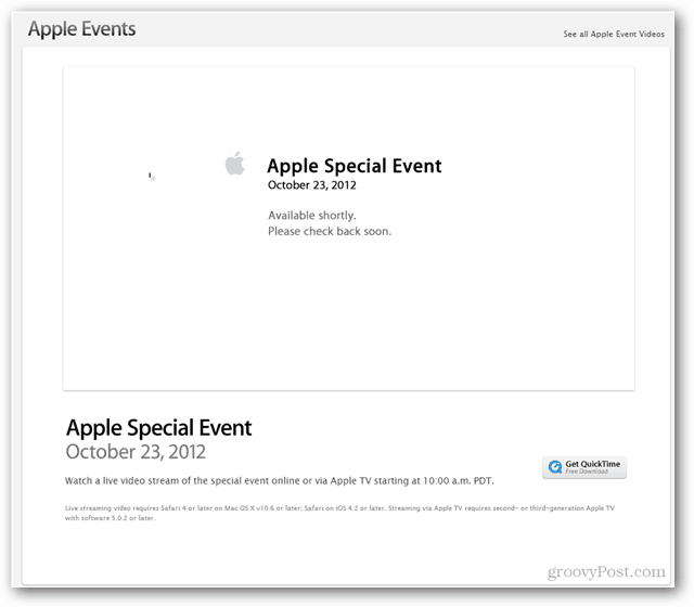 Apple suoratoistaa erityistapahtumaa Apple.com-sivustolla tänään