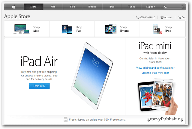Apple Store on nyt saatavana uusi iPad Air