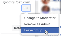 Facebook Leave Group -linkki