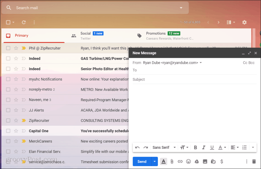 Gmailin käyttäminen GSuite-sovelluksessa