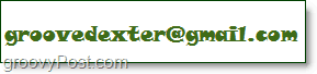groovedexterin sähköpostiosoite näytetään kuvana esimerkiksi tarkoituksia varten