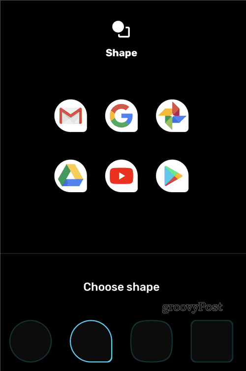 Google Pixel Style -valikkokuvake