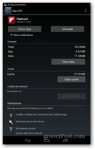Nexus 7 -sovelluksen asennus poistetaan