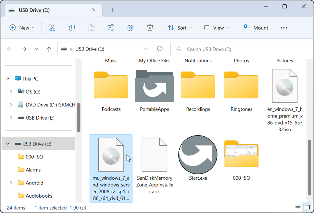 Asenna ISO-kuva Windows 11:een