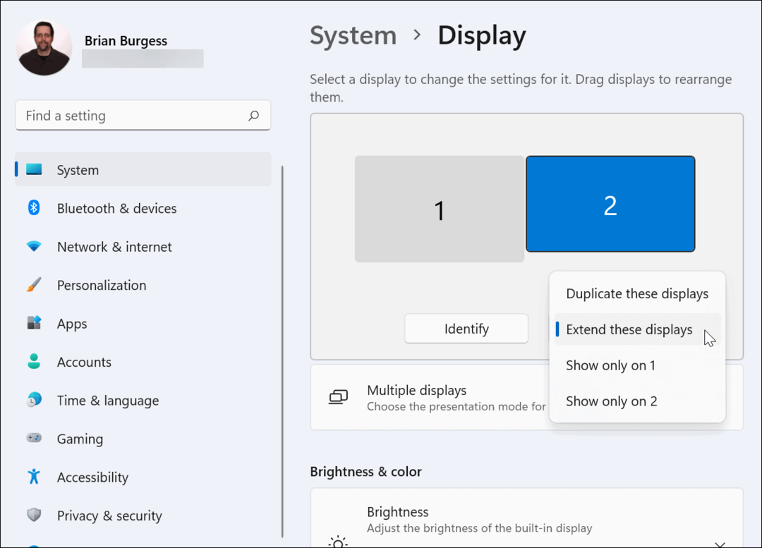 Laajenna näytön näytön asetuksia Windows 11